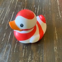 Infantino Holiday Edition Rubber Duck Bath Toy Red White Peppermint Stri... - $12.00