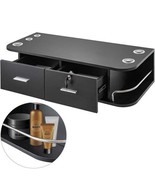 Black Wall Mount Styling Station Classic Locking 2 Drawers Storage Beaut... - $132.10