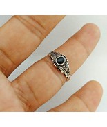 Sterling Silver Boho Ring Black Stone Handmade Small Rings Moroccan Gift... - £15.72 GBP