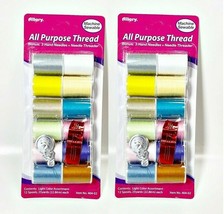 LOT OF 2 Allary Craft &amp; Sew 12 Spools All Purpose Thread, Assorted Colors - £6.27 GBP