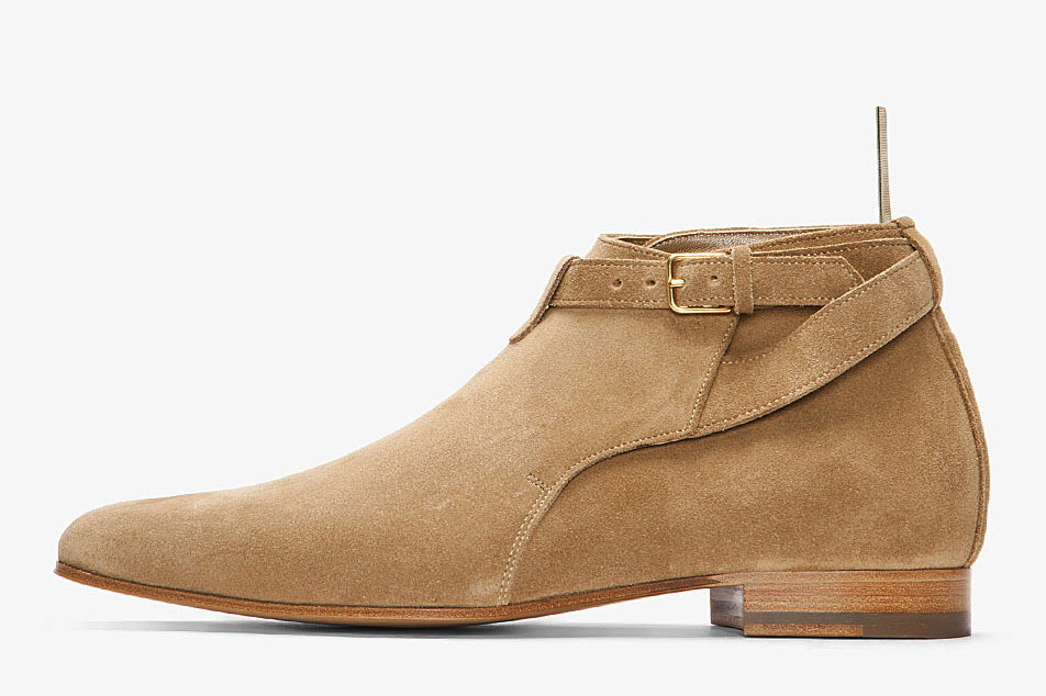 NEW Handmade Men's Beige Ankle Boot, Men's Suede Strap Jodhpurs High Fashion Boo