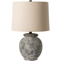 Distressed Ceramic Rustic Table Lamp 21&quot; h X 13&quot; w 13&quot; d Grey Bohemian - $90.08