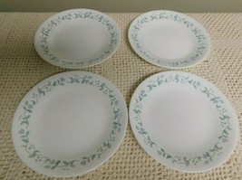 Lot of 4 Corelle by Corning Country Cottage Bread Dessert Plates Blue Heart Vine - £11.76 GBP