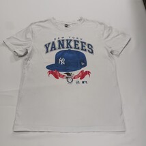 New Era Genuine Merchandise New York Yankees Mens L White Cotton Graphic T-Shirt image 11