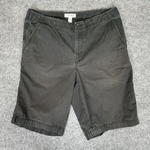 Calvin Klein Shorts Mens 34 Black Chino Flat Front Cotton 11&quot; Inseam Adult - $15.09