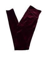 Spanx Leggings Womens S Rich Burgundy Velvet Pull On Holiday Christmas E... - $61.11 CAD