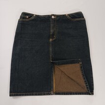 Old Navy RN#54023 Women's Blue Cotton Front Zip & Slit Denim Skirt Size 8 image 13