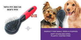 Professional Groomer Mini Soft Pin BRUSH-Stainless Steel Pet Grooming Dog Cat - £7.85 GBP