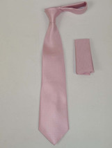 Men's Vito Rofolo From Italy Tie Hankie Gift Boxed 100% Silk VR-28 Pink Pique image 2