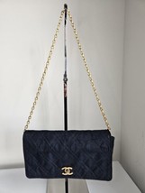 Chanel  Bag Authentic Vintage Blue 24kt Gold-plated Used  Denim COA  - £946.59 GBP