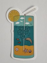Ocean Scene in Glass with Lemon Slice Cartoon Sticker Decal Cute Embelli... - £1.80 GBP