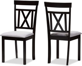 Grey/Espresso Brown Baxton Studio Dining Chairs, One Size - £75.89 GBP