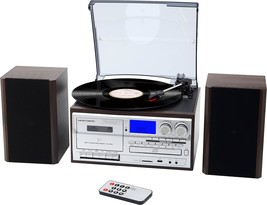 Musitrend 10 In 1 Record Player With External Speakers, 3, In/Rca Line Out. - £162.42 GBP