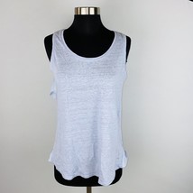 Catherine Malandrino Top Womens Perwinkle Linen Tank Top Tiered Ruffle M - £18.09 GBP