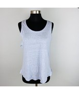 Catherine Malandrino Top Womens Perwinkle Linen Tank Top Tiered Ruffle M - $23.39