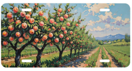 Peach Farm Orchard Trees Painting License Plate 6 X 12 Inches Aluminum New - $15.83