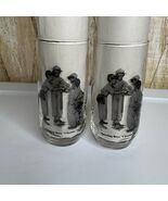 Norman Rockwell Sporting Boys &quot;Choosin Up&quot; Glasses Set of 2 Vintage - $222.73 MXN