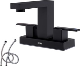 Black 2 Handle Centerset Bathroom Sink Faucet With Lead-Free, Free Supply Hose. - £56.54 GBP