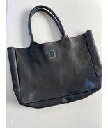 Black Deertan Cowhide Leather Tote Bag Teal Trim Classic Minimalist Purse - $1,207.05 MXN