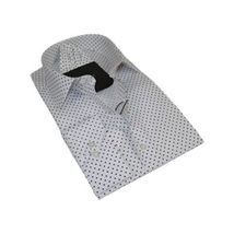 Men's Shirt Hankie CASILA Turkey Cotton Blend 501920-08 Burgundy Polka Dots image 5