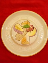 Vintage Ceramic Cheese &amp; Crackers Tray Hand Painted Fruit/Cheese - £29.58 GBP