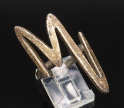 MEXICO 925 Silver - Vintage Modernist Zig Zag Full Finger Ring Sz 9.5 - RG26006 - £42.28 GBP