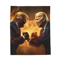 President Donald Trump And Joe Biden Facing Off Velveteen Plush Blanket - £27.59 GBP+