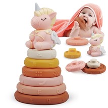 Stacking &amp; Nesting Baby Toys 7 Pcs, Montessori Toys For Babies Squeeze Stacker &amp; - £18.37 GBP