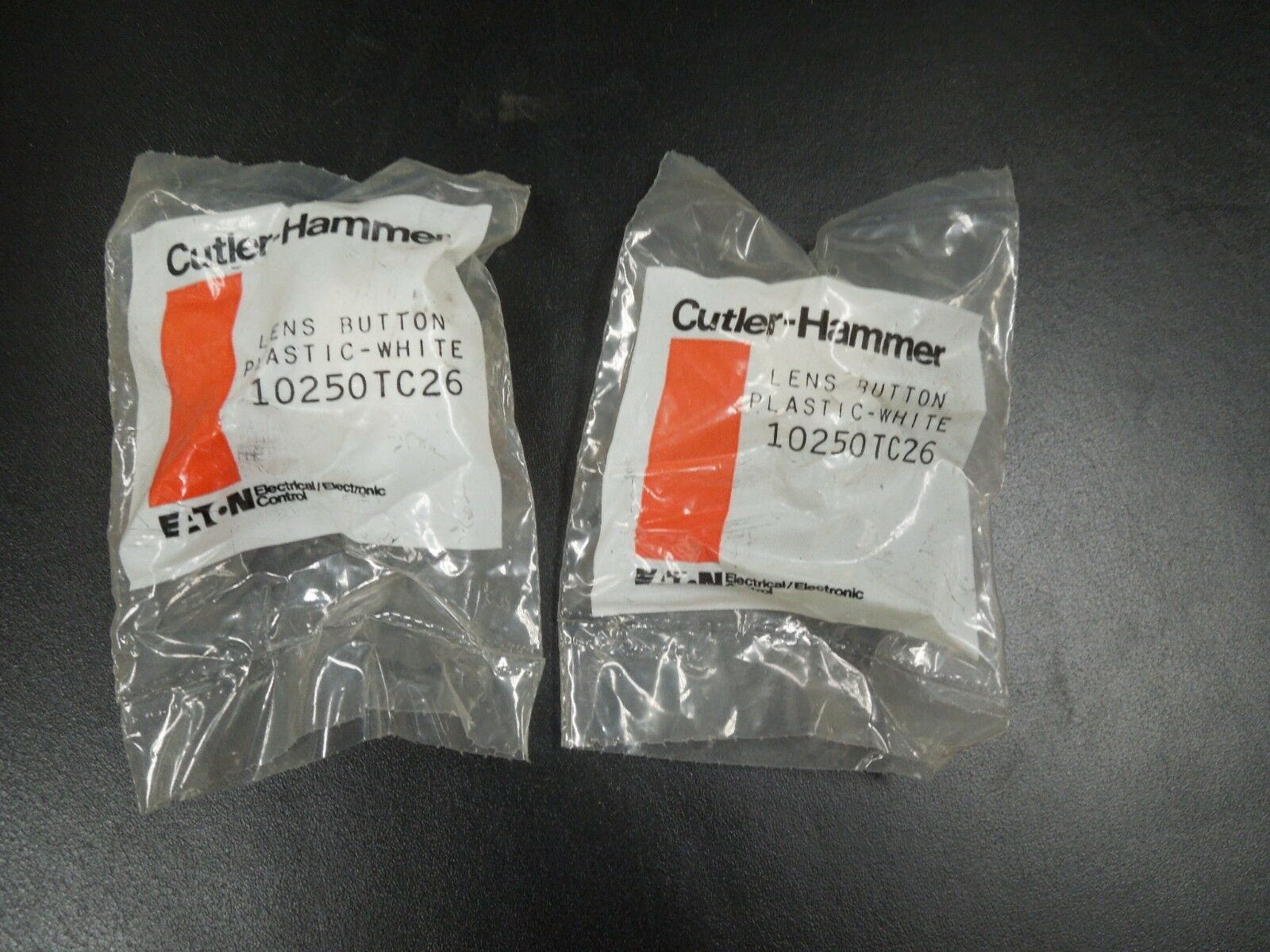 2- Cutler-Hammer 10250TC26 White Plastic Lens Button New Surplus - $30.00