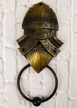 Viking Norse Valhalla Warrior God Chief Golden Helmet Decorative Door Knocker - £32.47 GBP