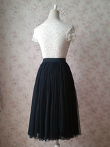 Red Tea Length Midi Skirt Women Custom Plus Size Tulle Skirt Outfit image 10