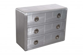 42" Silver Aluminum Three Drawer Dresser - $27,257.95 MXN