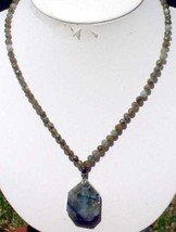 Faceted Labradorite Beads and Pendant Necklace II - £48.61 GBP