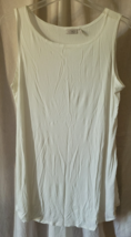 Women&#39;s LOGO Size XL Pullover Solid White Tank Long Flowing Casual Workout - $10.99
