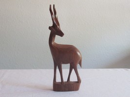 Hand Carved Besmo Wooden Gazelle Table Accent Figurine Kenya Africa Deco... - £7.51 GBP