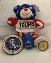 4 Trump Bear + Coin White House + Egg Easter 2019 Blue + Magnet Republican Gop - £34.59 GBP