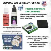 Silver 925 Testing Kit Neutralizer Solution Acid Scratch Stone Test Auth... - £10.55 GBP