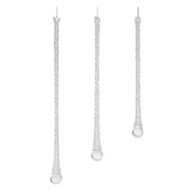 Clear Beaded Glass Icicle Drop Ornament (Set of 6) - $939.62 MXN