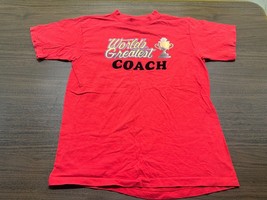 VTG 1980’s “World’s Greatest Coach” Men’s Red T-Shirt - Anvil - Large - £9.40 GBP
