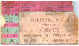 Vintage Aerosmith Ticket Stub Juin 18 1993 The Palace Detroit Michigan - $34.63