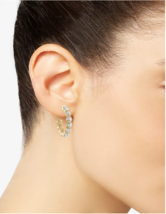 Rachel Rachel Roy Gold-Tone Small Pave Hoop Earrings, 1inch - £19.92 GBP