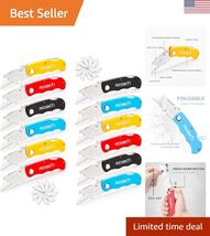 12 Pack Folding Utility Knife Set Quick Change Blade box cutter, Back-lo... - $48.22