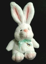 Great American Fun Bunny Rabbit Plush 7&quot; Stuffed White Pink Egg Applique Easter - £12.29 GBP
