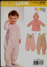 Uncut Infant Overalls Hoodie Feet New Look 6742 Size NB S M L Sewing Pat... - $5.99