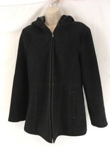 Fleet Street Wool Womens M Black Lined Zip Front Hooded Belarus Parka Coat - $14.85