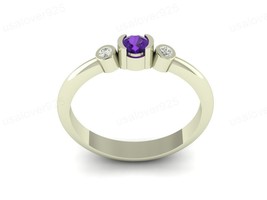 Amethyst Purple Gemstone 925 Sterling Silver Women Handmade Gift Ring Jewelry - £43.50 GBP