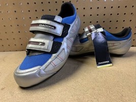 DIADORA Road Cycling Shoes Biking Boots Size EU42, US8.5 Blue/Silver - $47.49