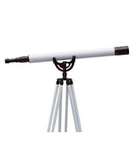Floor Standing Bronzed With White Leather Telescope Anchormaster Telesco... - £155.94 GBP