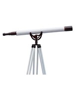 Floor Standing Bronzed With White Leather Telescope Anchormaster Telesco... - $3,782.36 MXN