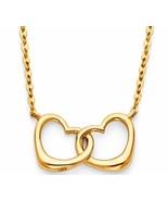 14K Yellow Gold Interlocking Double Hearts Necklace - $362.21 CAD